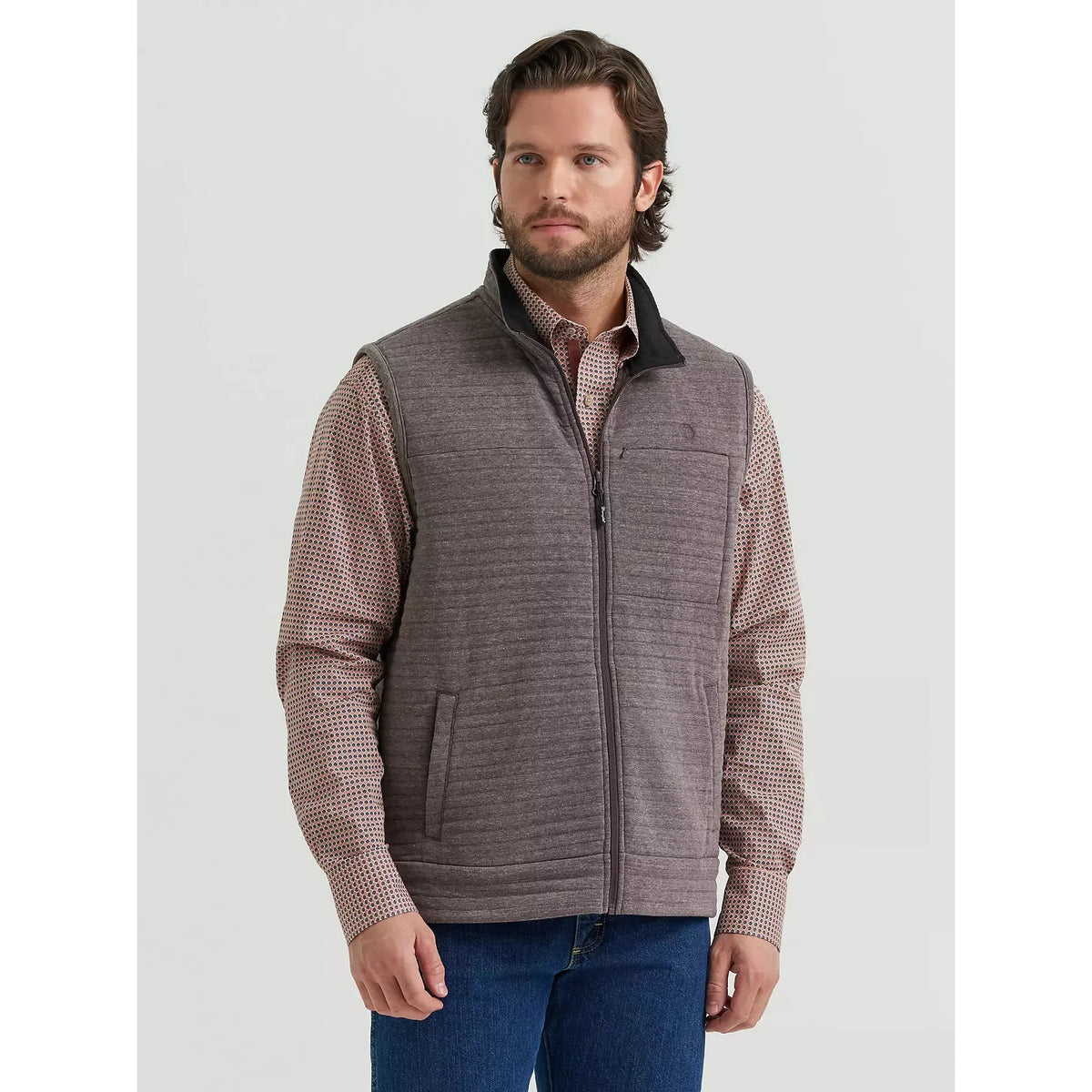 Wrangler Men's George Strait Zip Front Solid Knit Vest - Camel