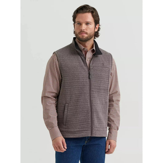 Wrangler Men's George Strait Zip Front Solid Knit Vest - Camel