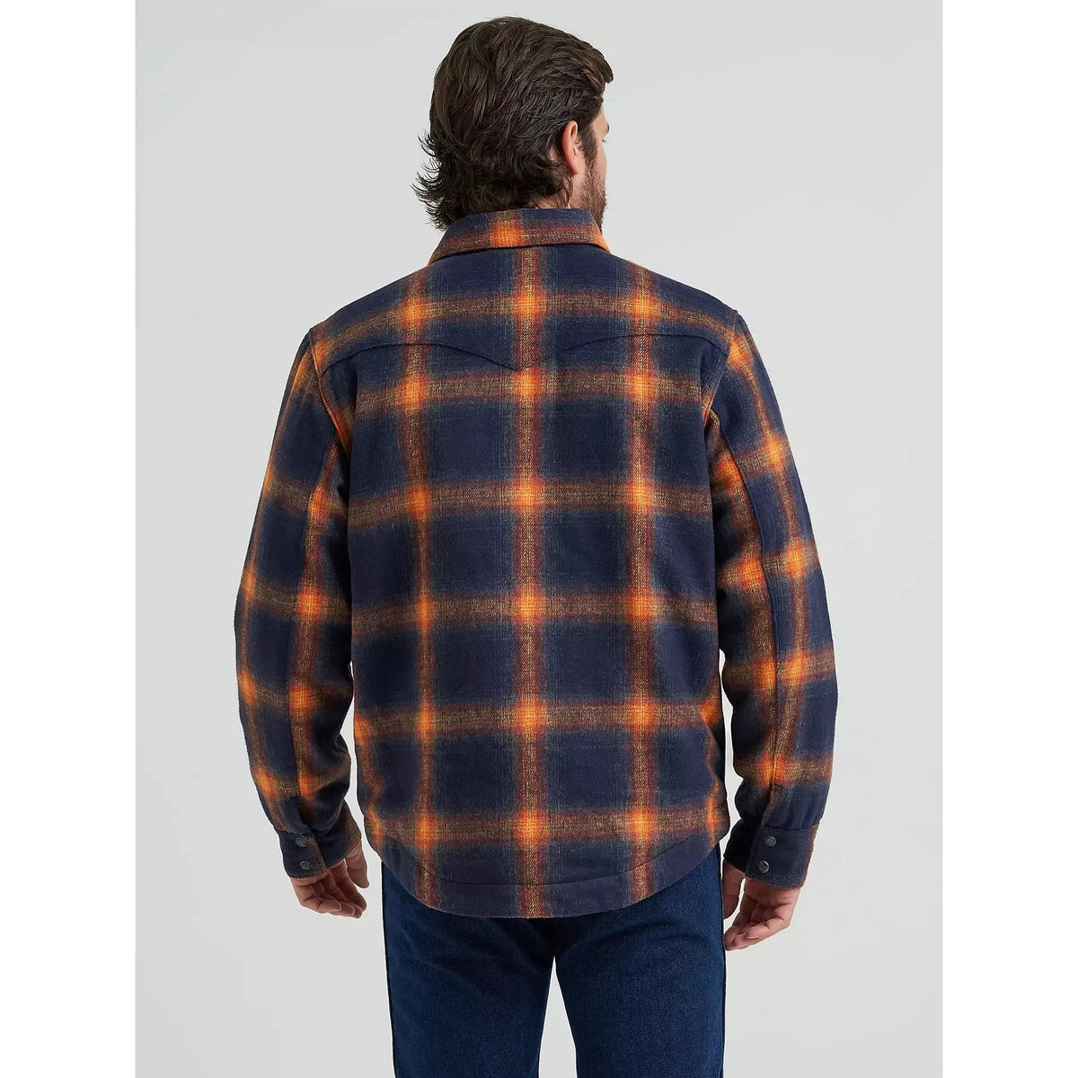 Wrangler Men's Quilt Lined Flannel Shirt Jacket- Night Sky