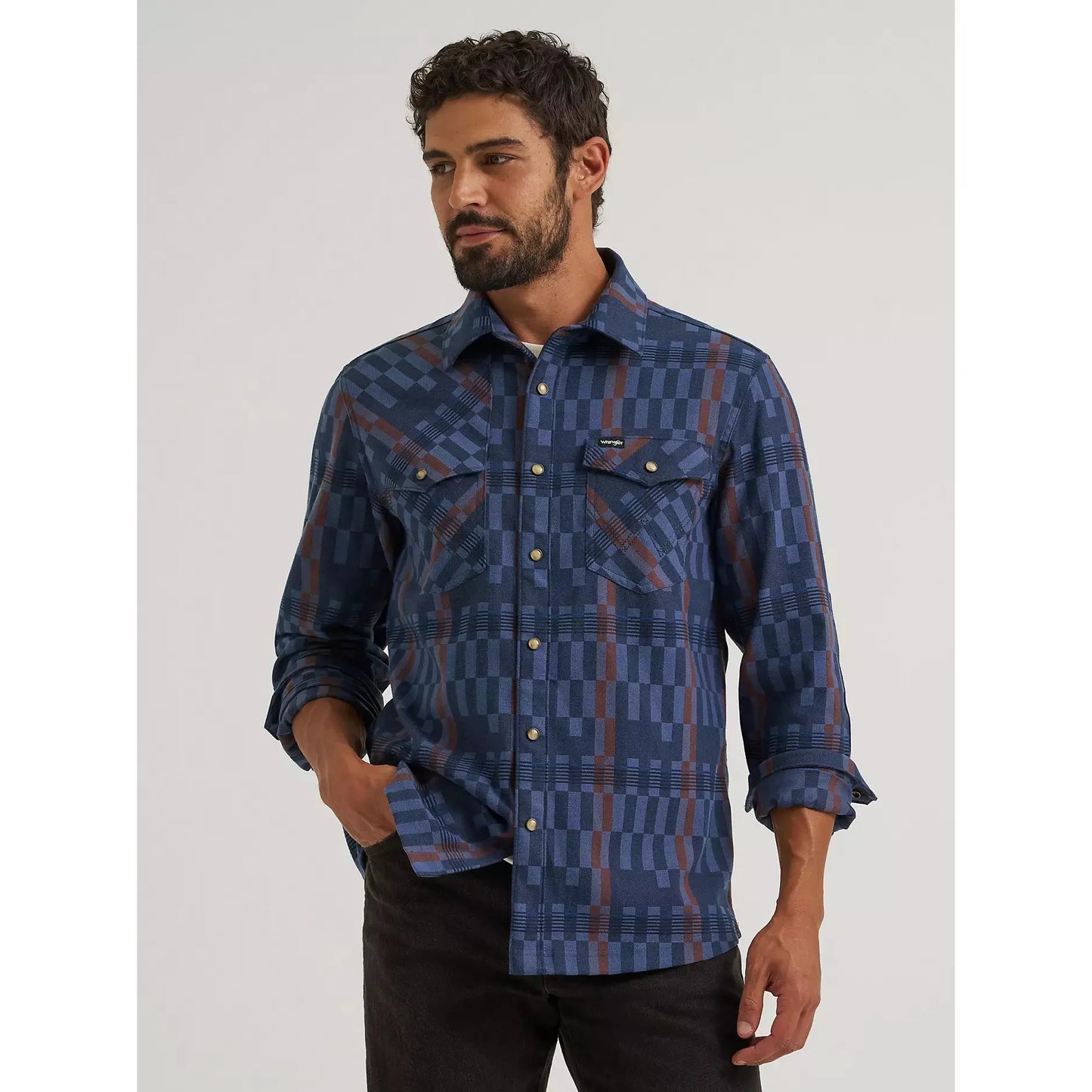 Wrangler Men's All Terrain Gear Flannel Shirt Jacket - Indigo