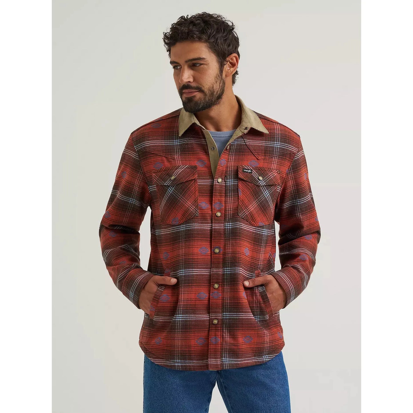 Wrangler Men's All Terrain Gear Lined Flannel Shirt Jacket - Red