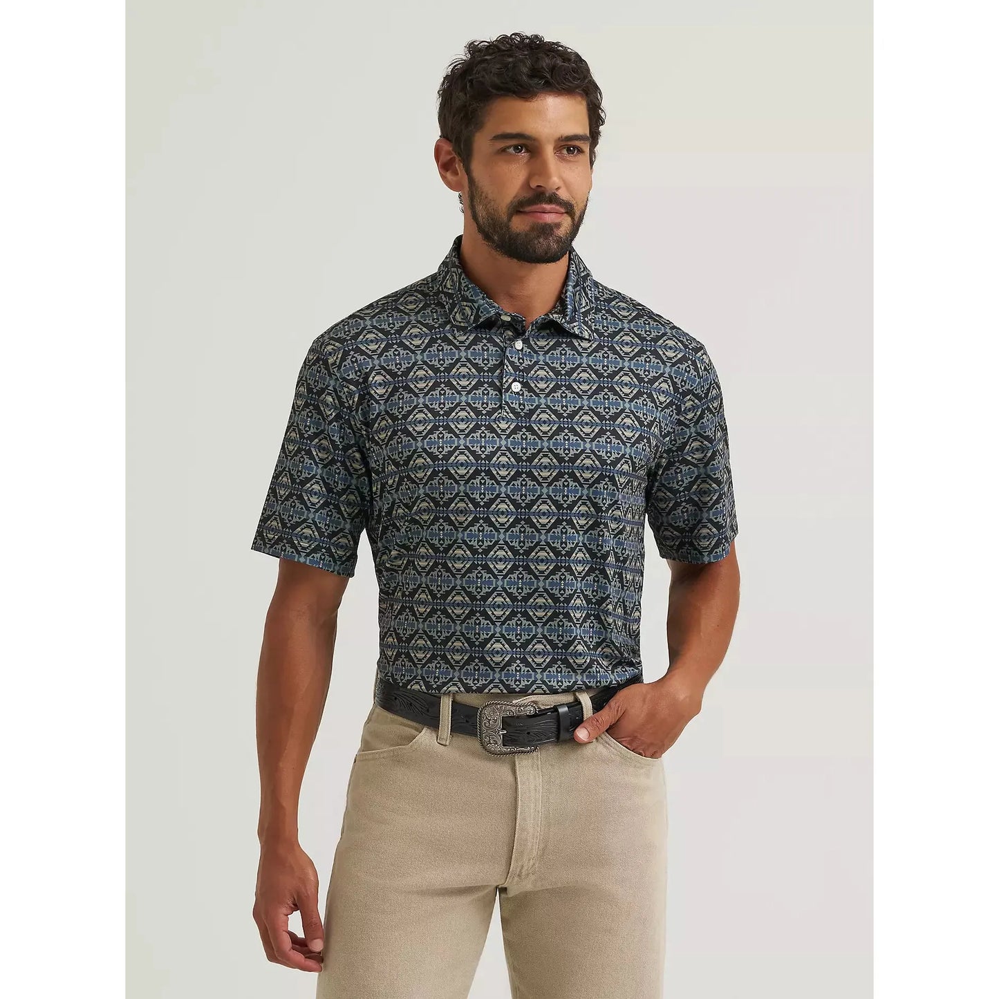 Wrangler Men's All Terrain Gear Performance Polo SS Shirt - Jet Black