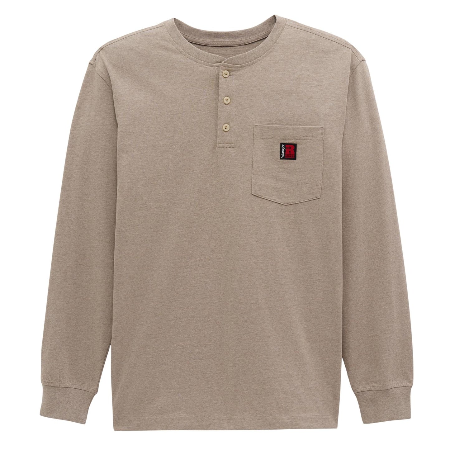 Wrangler Men's Riggs Workwear Henley Relaxed Fit Shirt- Oatmeal Heather