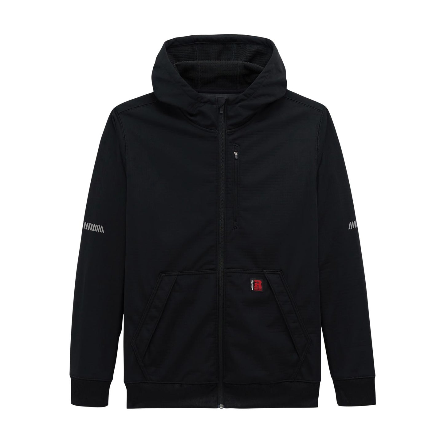 Wrangler Unisex Technical Hooded Full Zip Relaxed Fit Sweatshirt- Jet Black