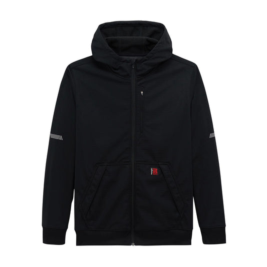 Wrangler Unisex Technical Hooded Full Zip Relaxed Fit Sweatshirt- Jet Black