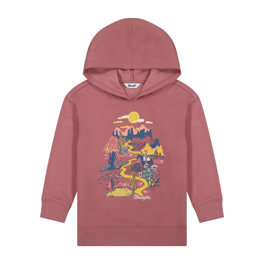 Wrangler Girl's Long Sleeve Hoodie - Red