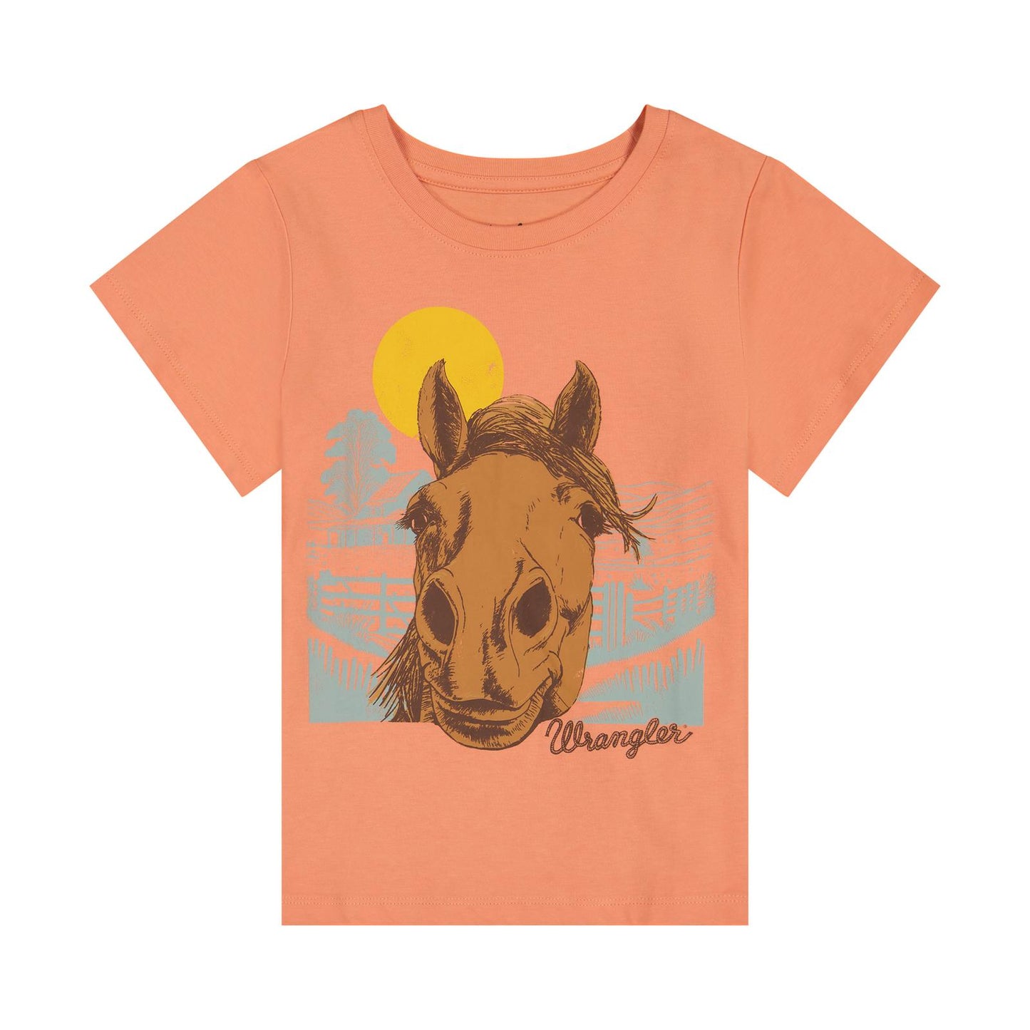 Wrangler Girl's Short Sleeve Horse Graph Tee Shirt - Pink