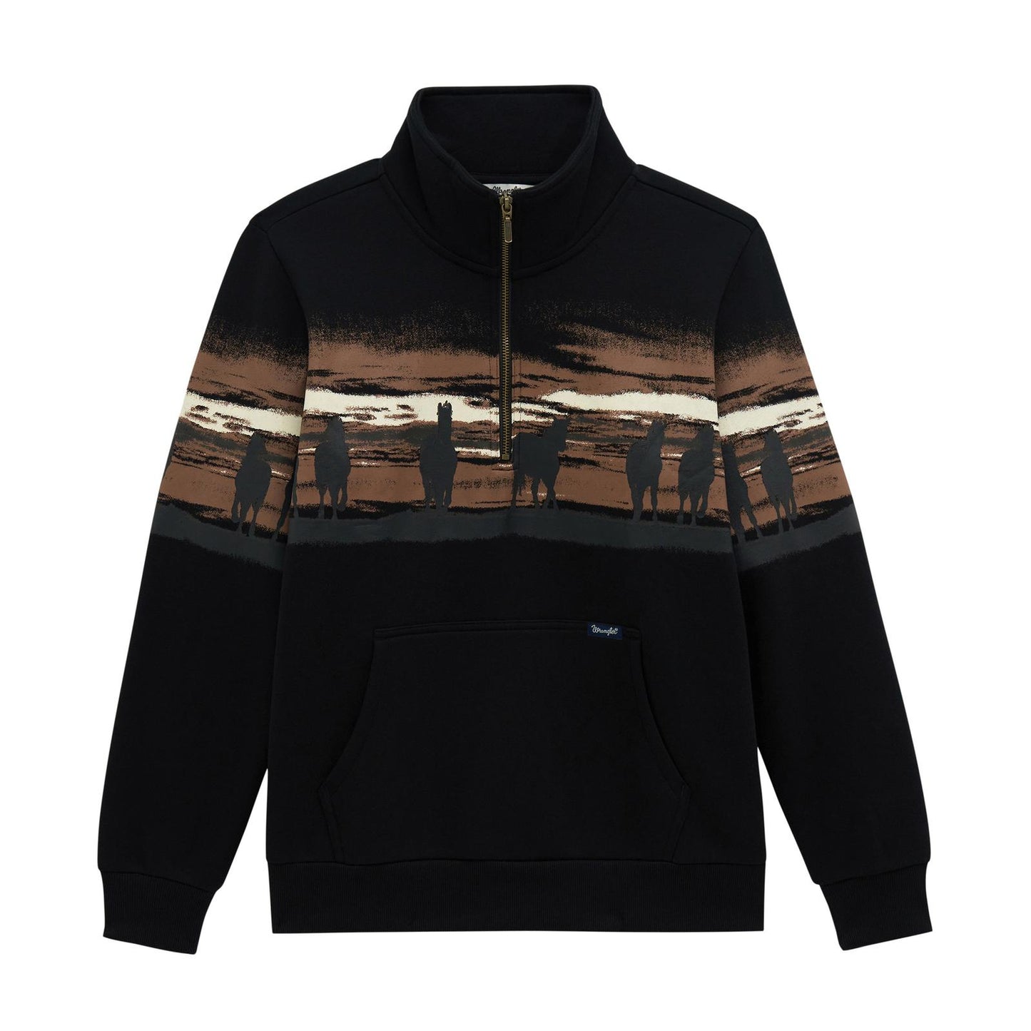 Wrangler Women's Retro Punchy 1/4 Zip Sweatshirt- Black