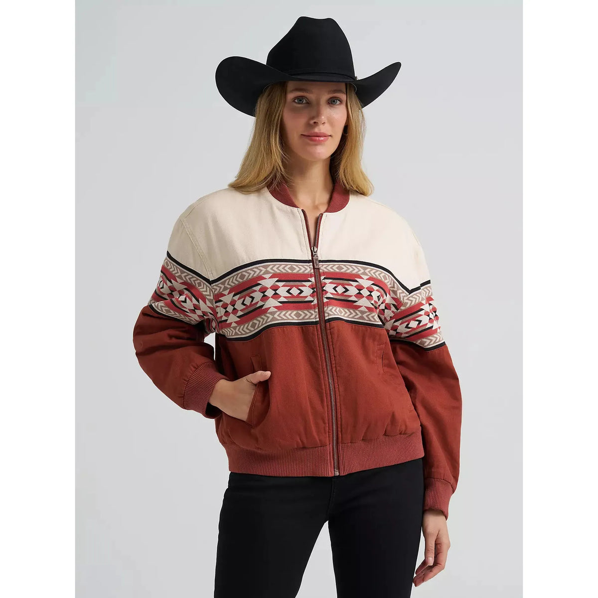 Wrangler Women's Checotah Bomber Jacket- Cream Slice