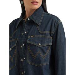 Wrangler Lainey Wilson Long Sleeve Utility Denim Shirt