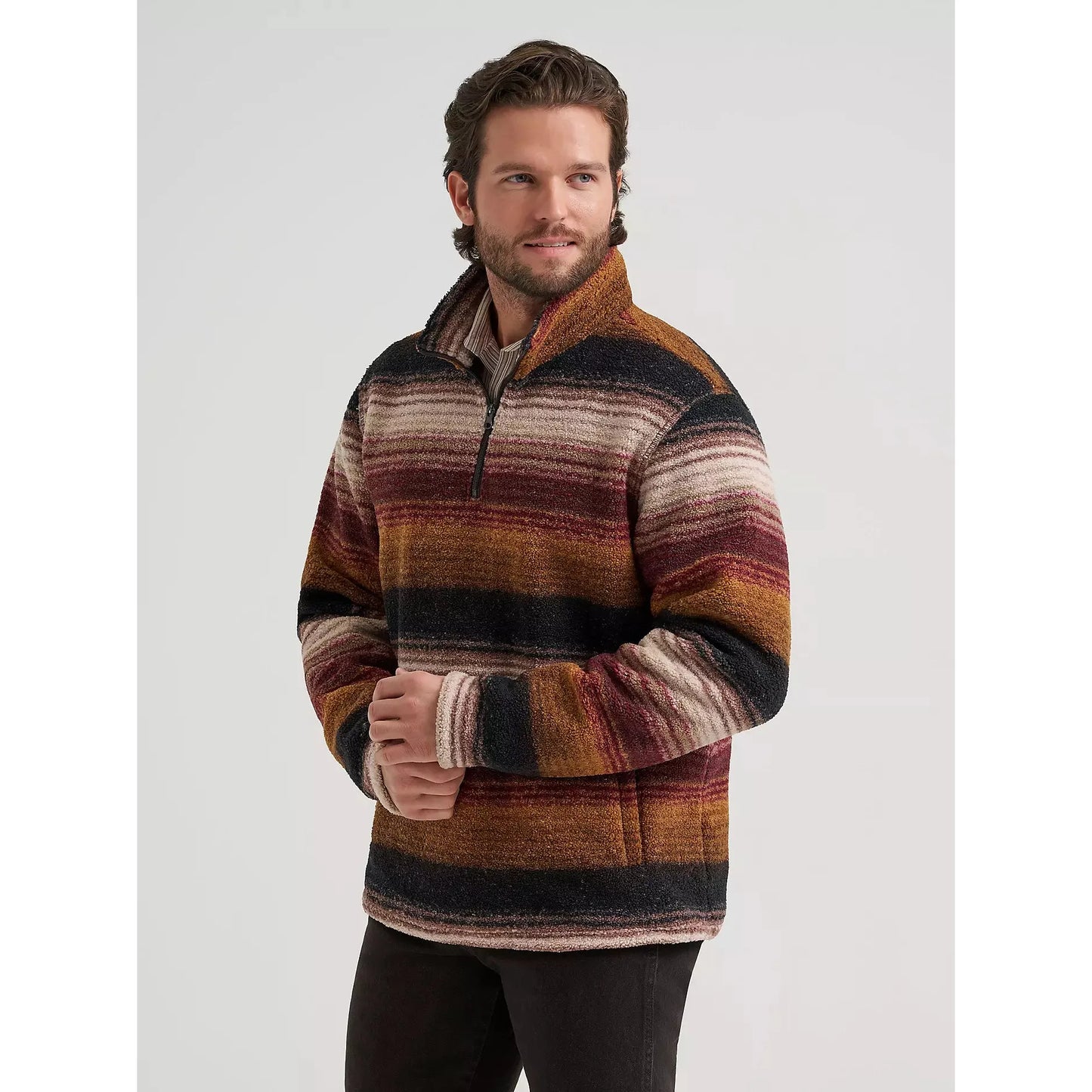 Wrangler Men's Hay Away Sherpa 1/4 Zip Pullover- Multiple Colours