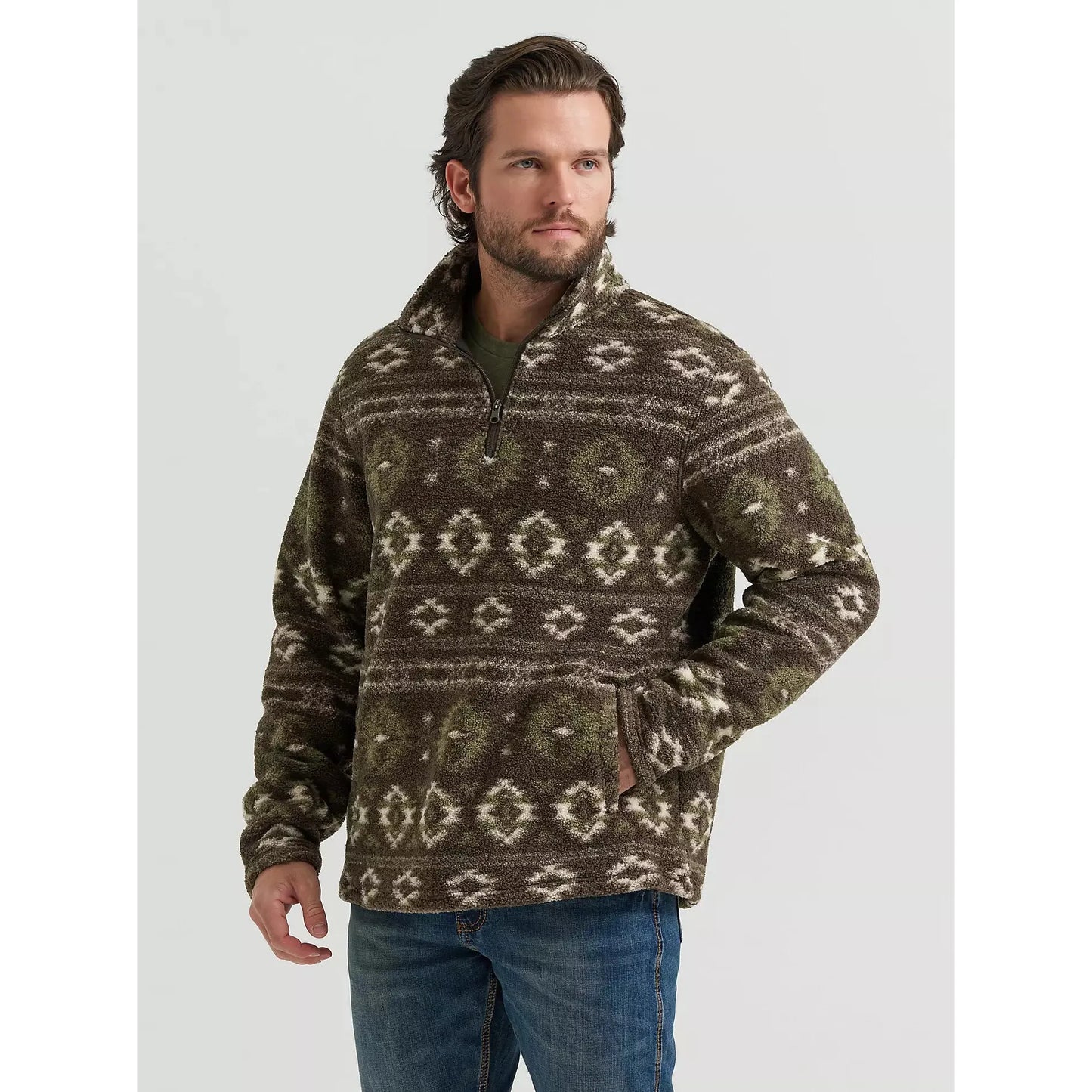 Wrangler Men's Hay Away Sherpa 1/4 Zip Pullover- Multiple Colours