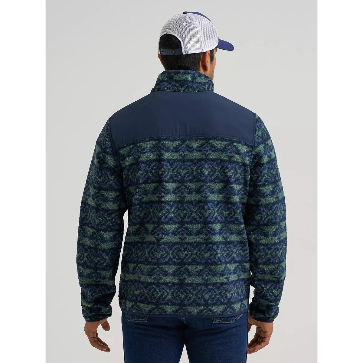 Wrangler Men's Hay Away Sherpa Ripstop Yoke Jacket- Dark Forest