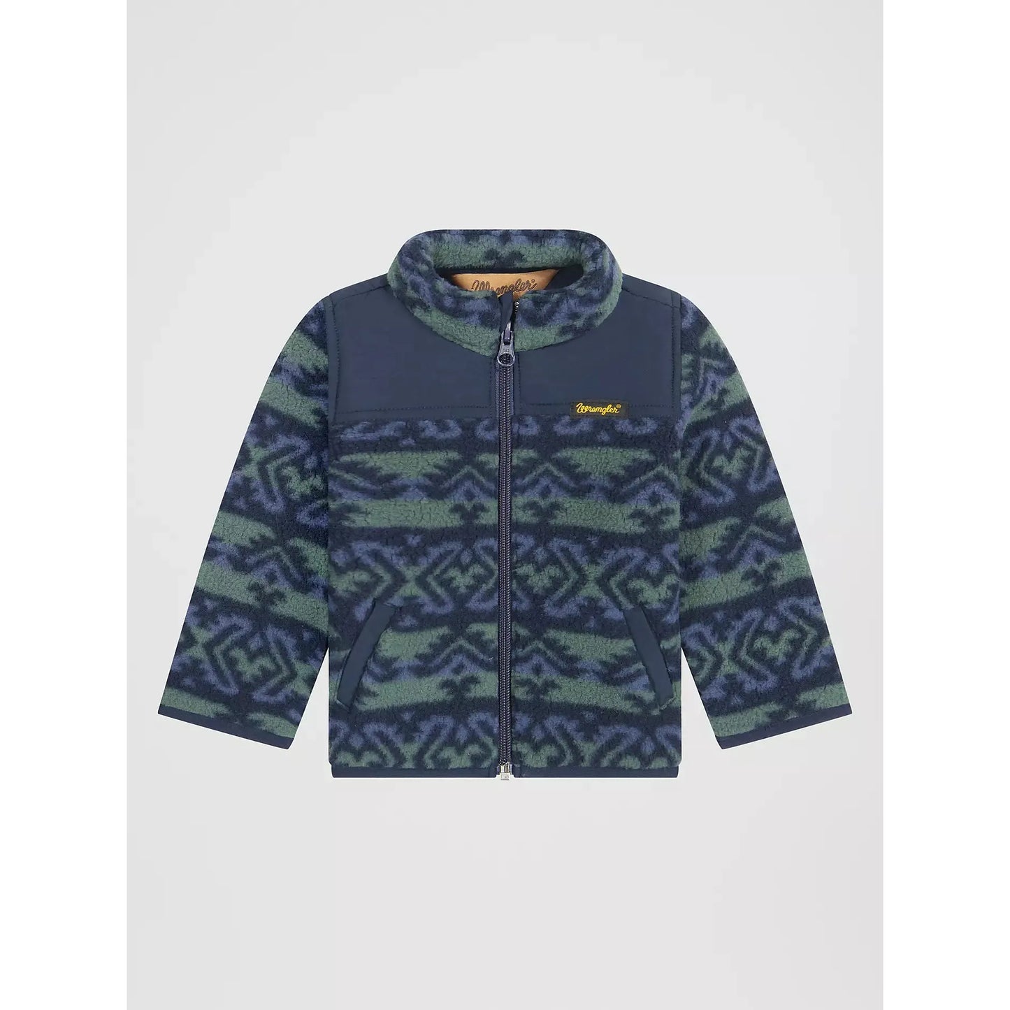 Wrangler Boy's Long Sleeve Hay Away Full Zip Sherpa Jacket- Dark Forest