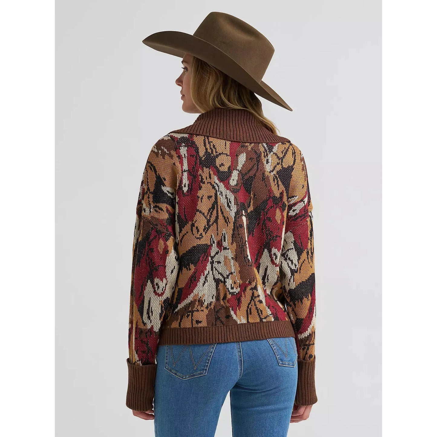 Wrangler Women's FA26 West Long Sleeve Cardigan- Brown