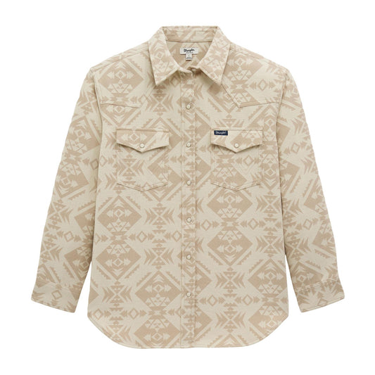 Wrangler Women's Retro Americana Boyfriend Shirt- Cream