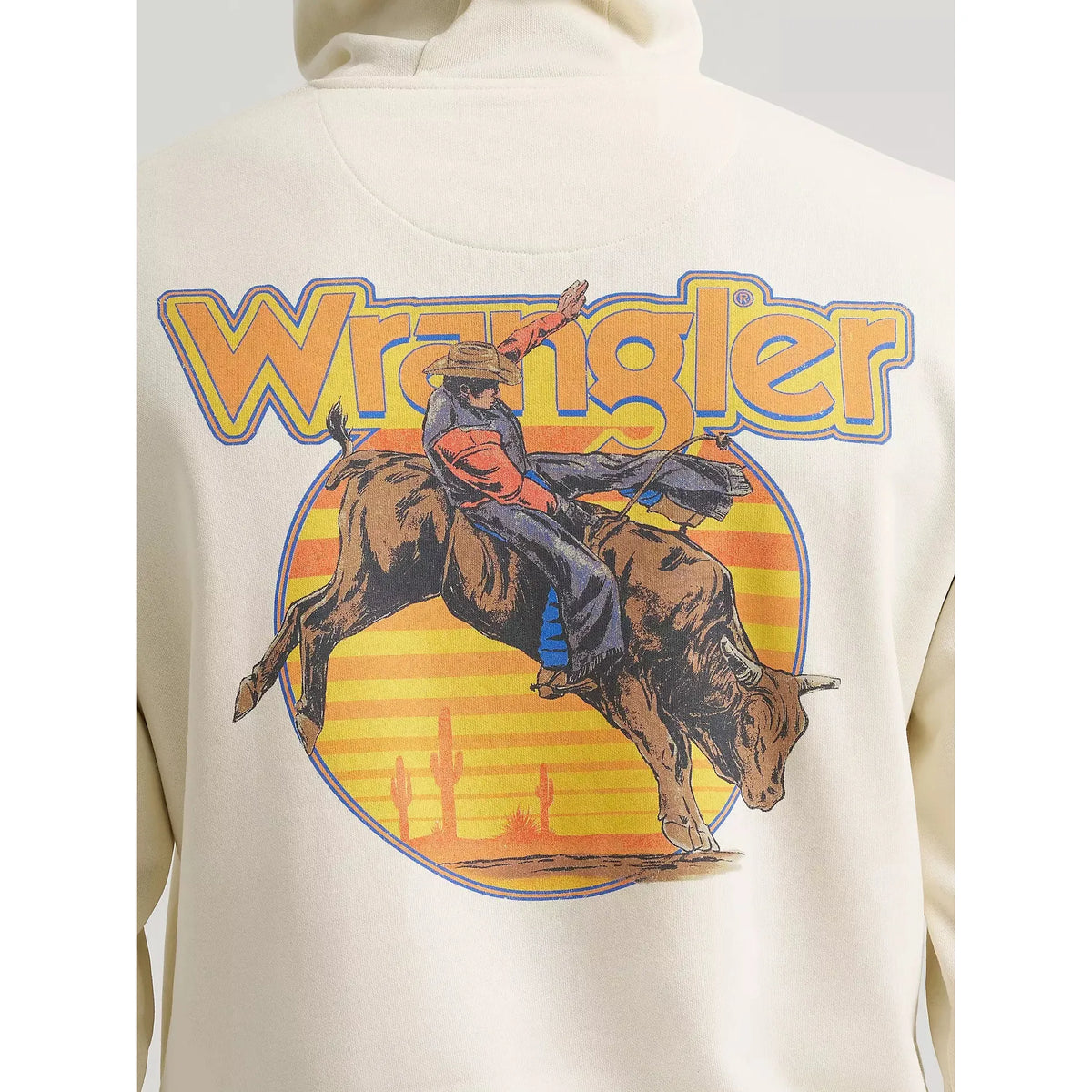 Wrangler Men's Rodeo Action Back Graphic Pullover Hoodie - Antique White