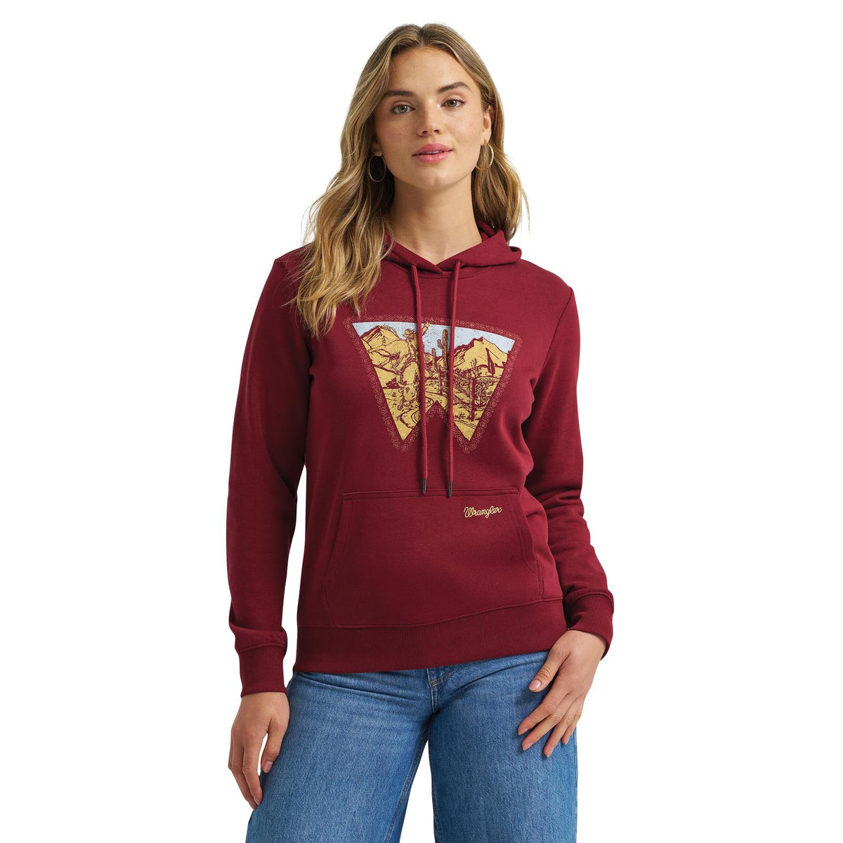 Wrangler Women's Regular Fit Western Hoodie - Cabernet