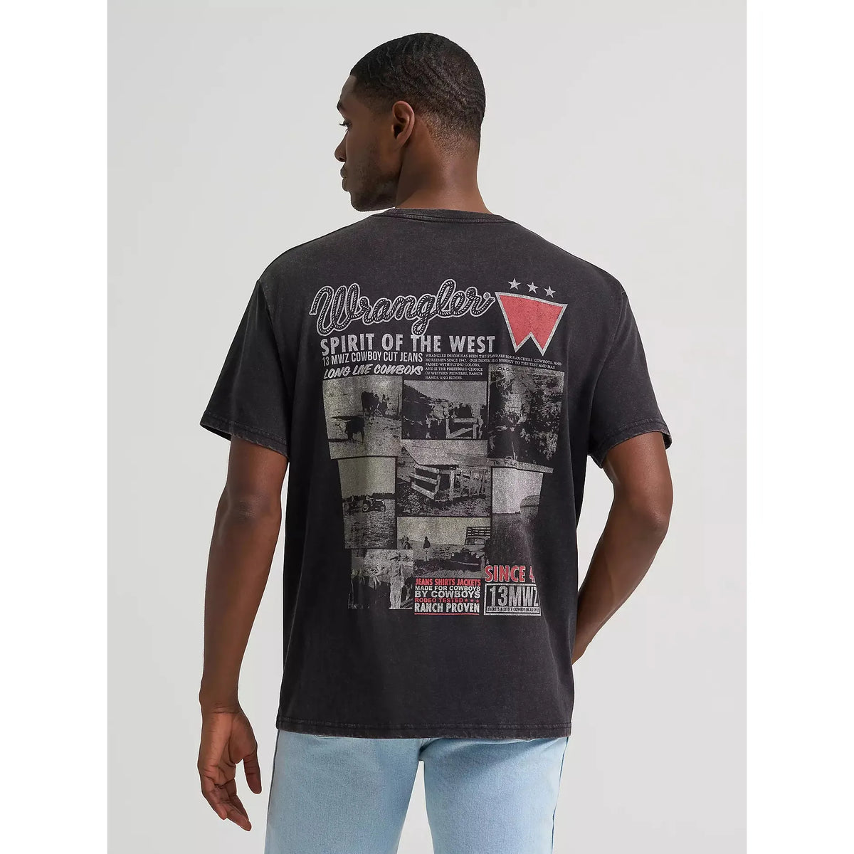 Wrangler Men's Ranch Archive SS Graphic Tee Shirt - Black Beauty