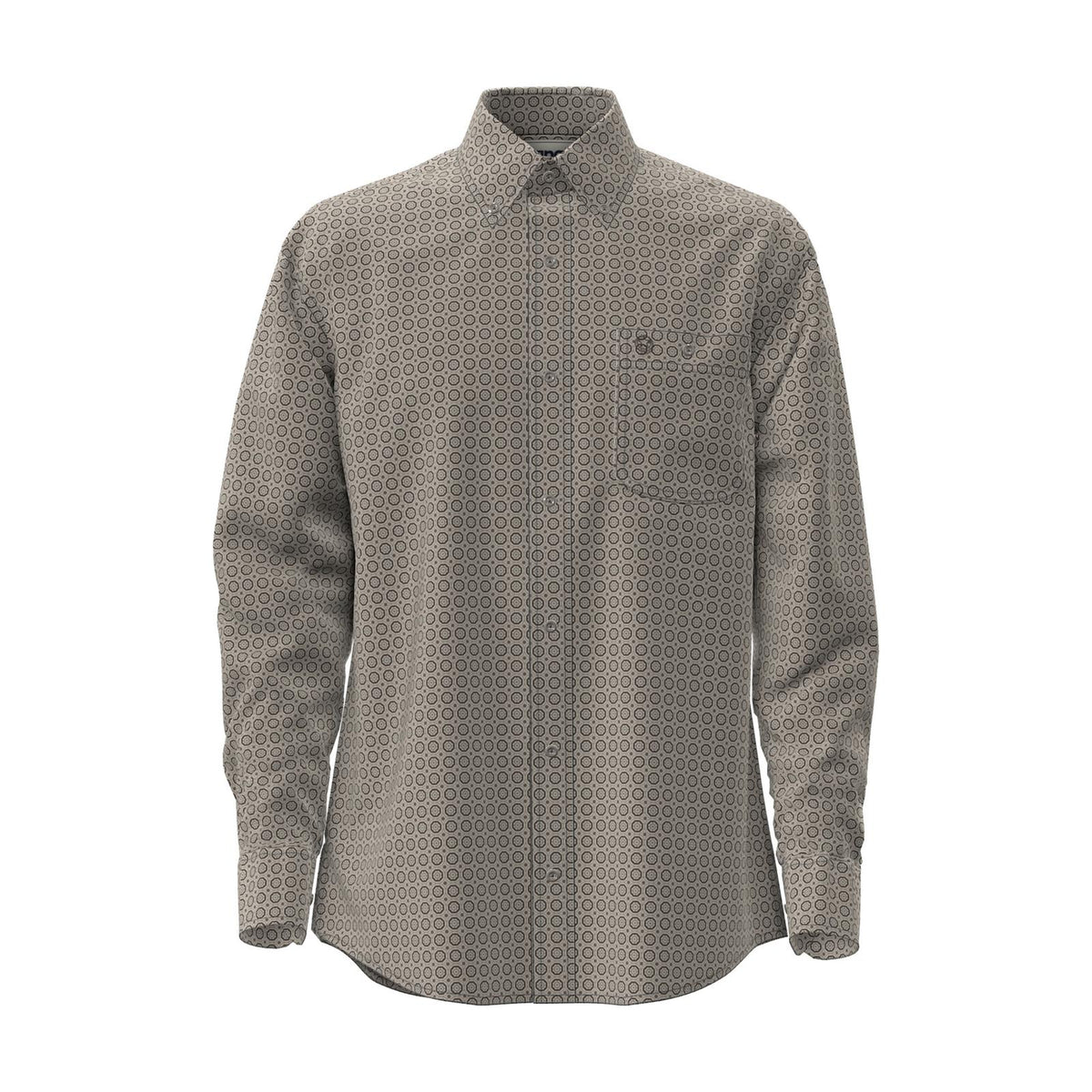 Wrangler Men's George Strait One Pocket Long Sleeve Shirt - Burgundy/Tan