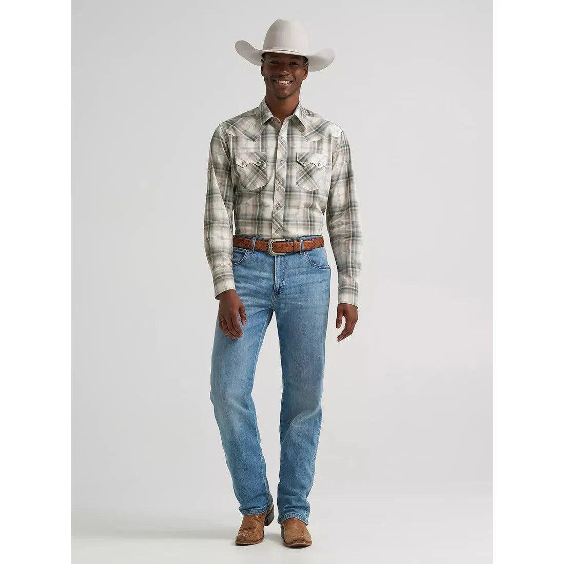 Wrangler Men's Retro Modern Fit Long Sleeve Shirt - Green