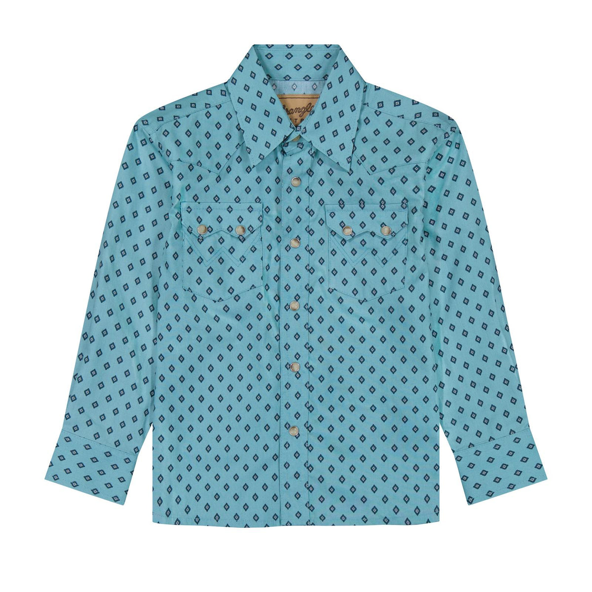 Wrangler Boy's Retro Long Sleeve Shirt - Turquoise