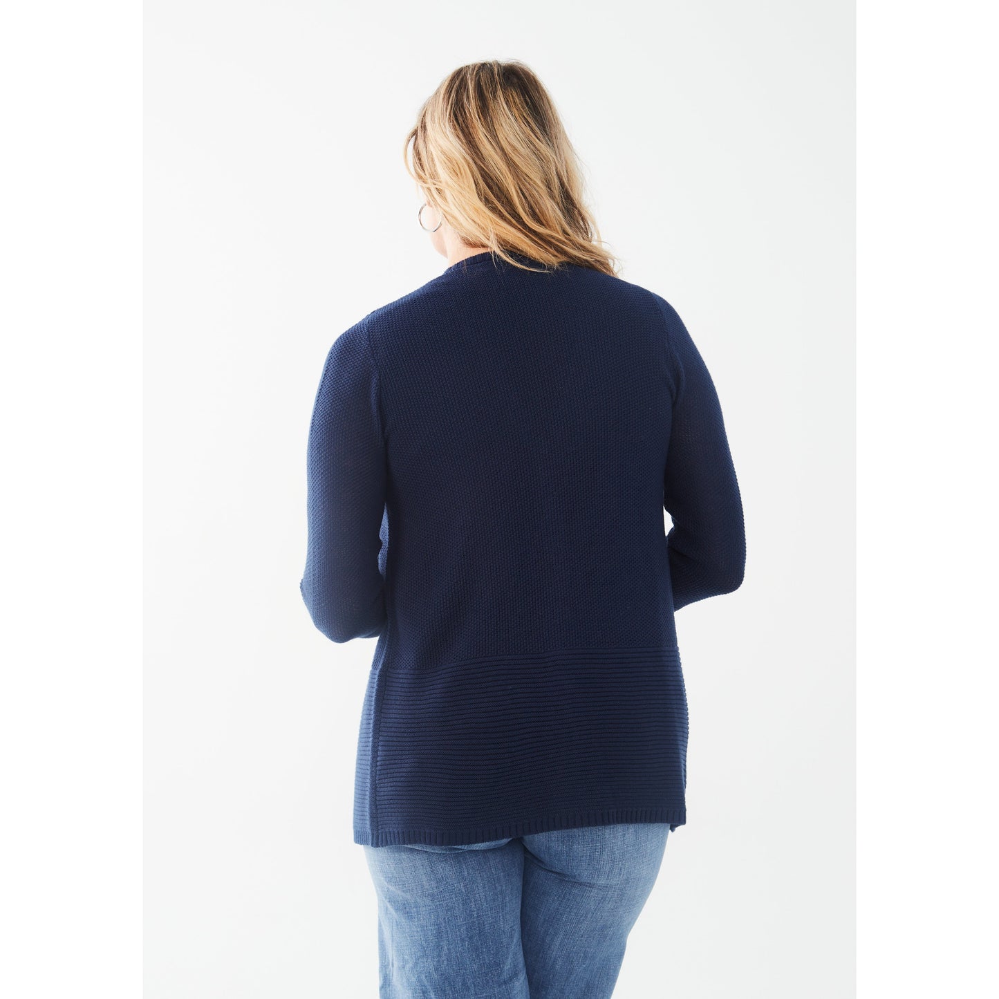 FDJ Women's Long Sleeve Textured Cardigan - Navy