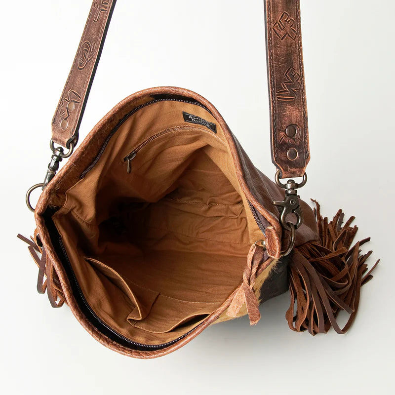 American Darling Hand Tooled Genuine Leather Large Cross body Bag