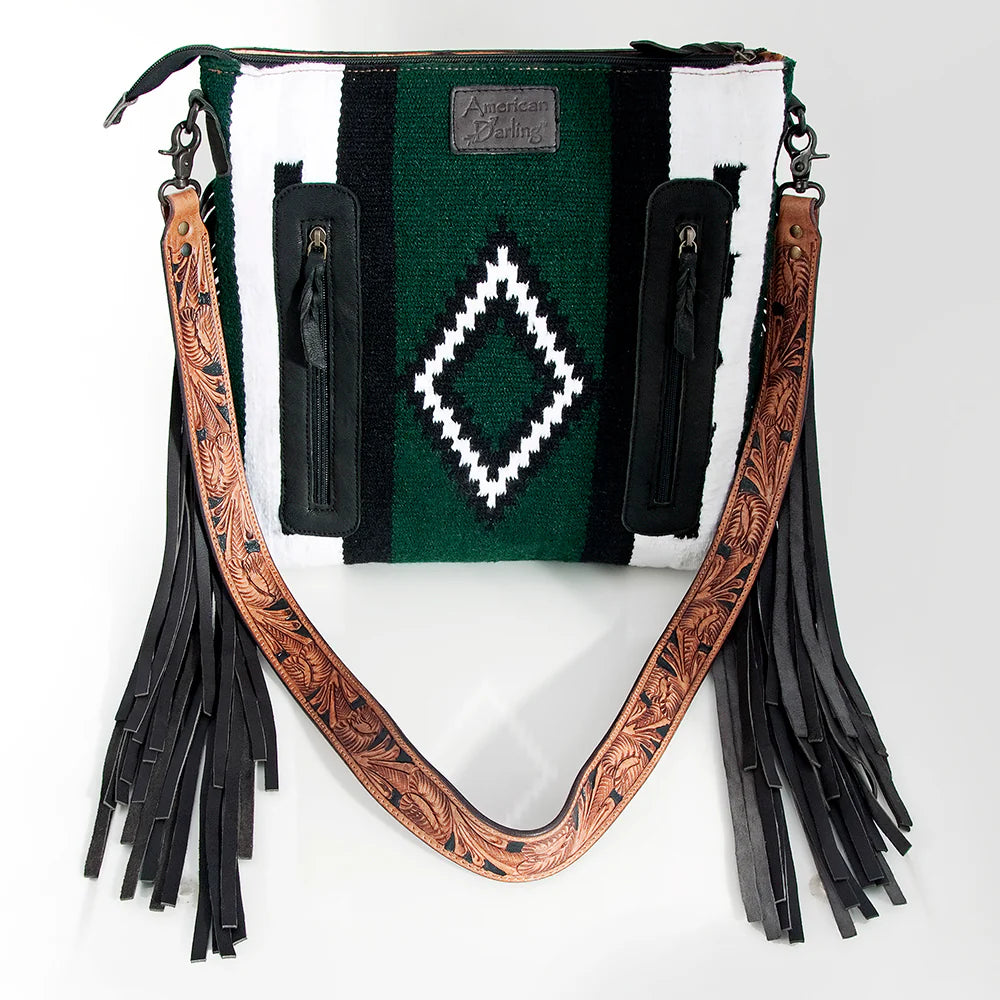 American Darling Saddle Blanket Leather Western Crossbody Women's Bag / Purse