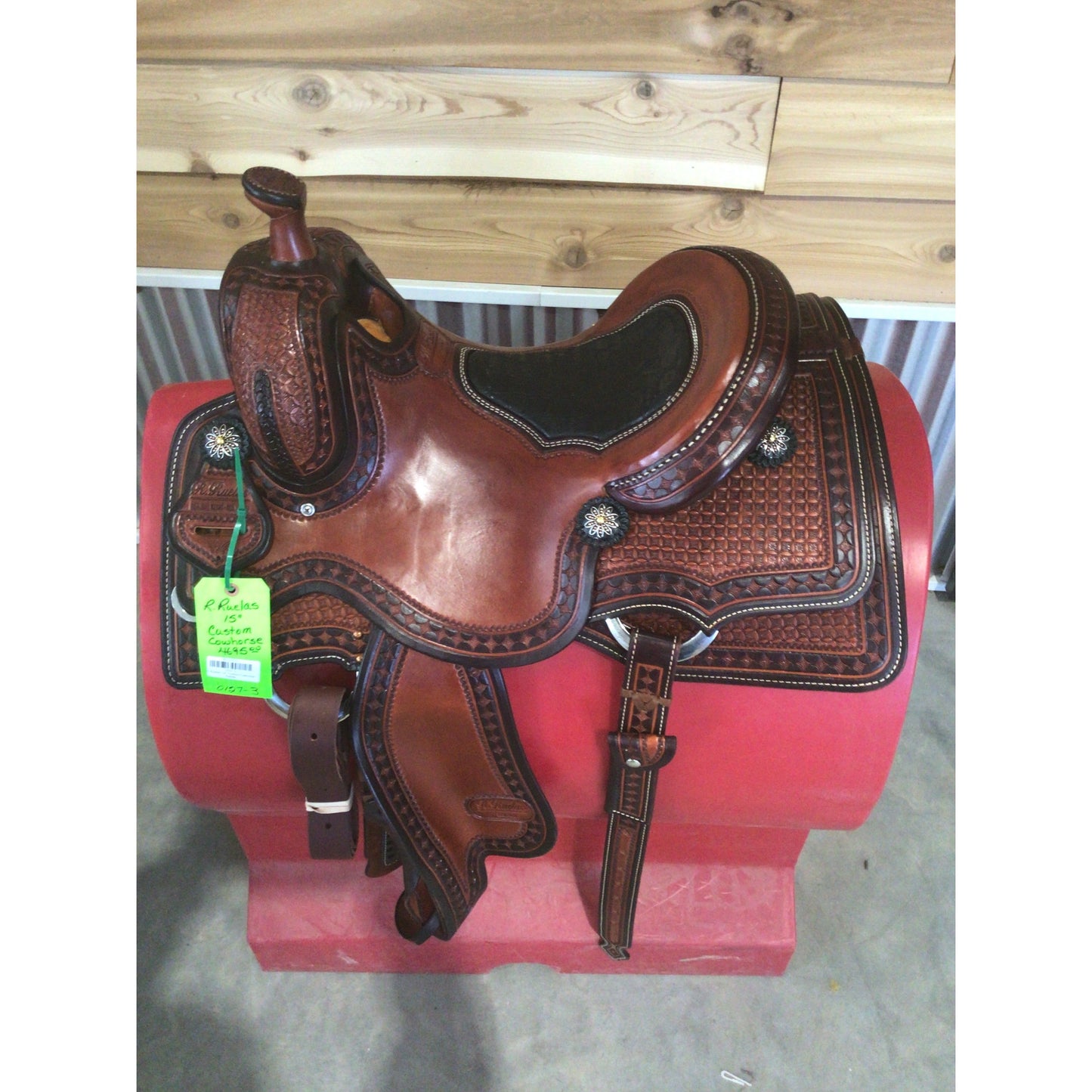 R. Ruelas  15" Custom Cowhorse Saddle