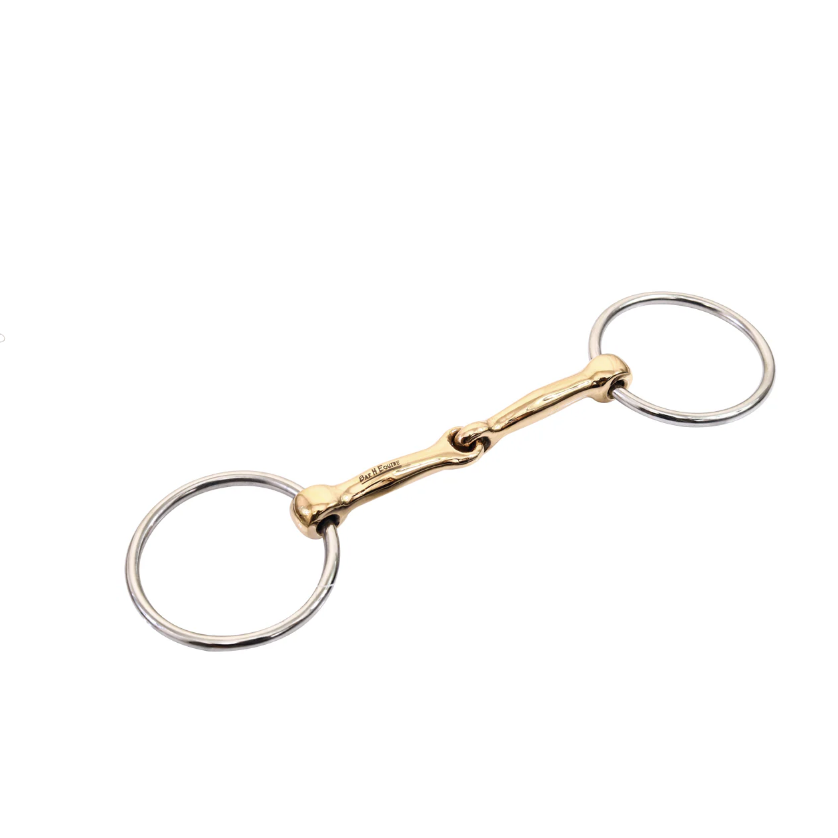 Bar H Equine Smooth Mouth Broken Bit O Ring Snaffle