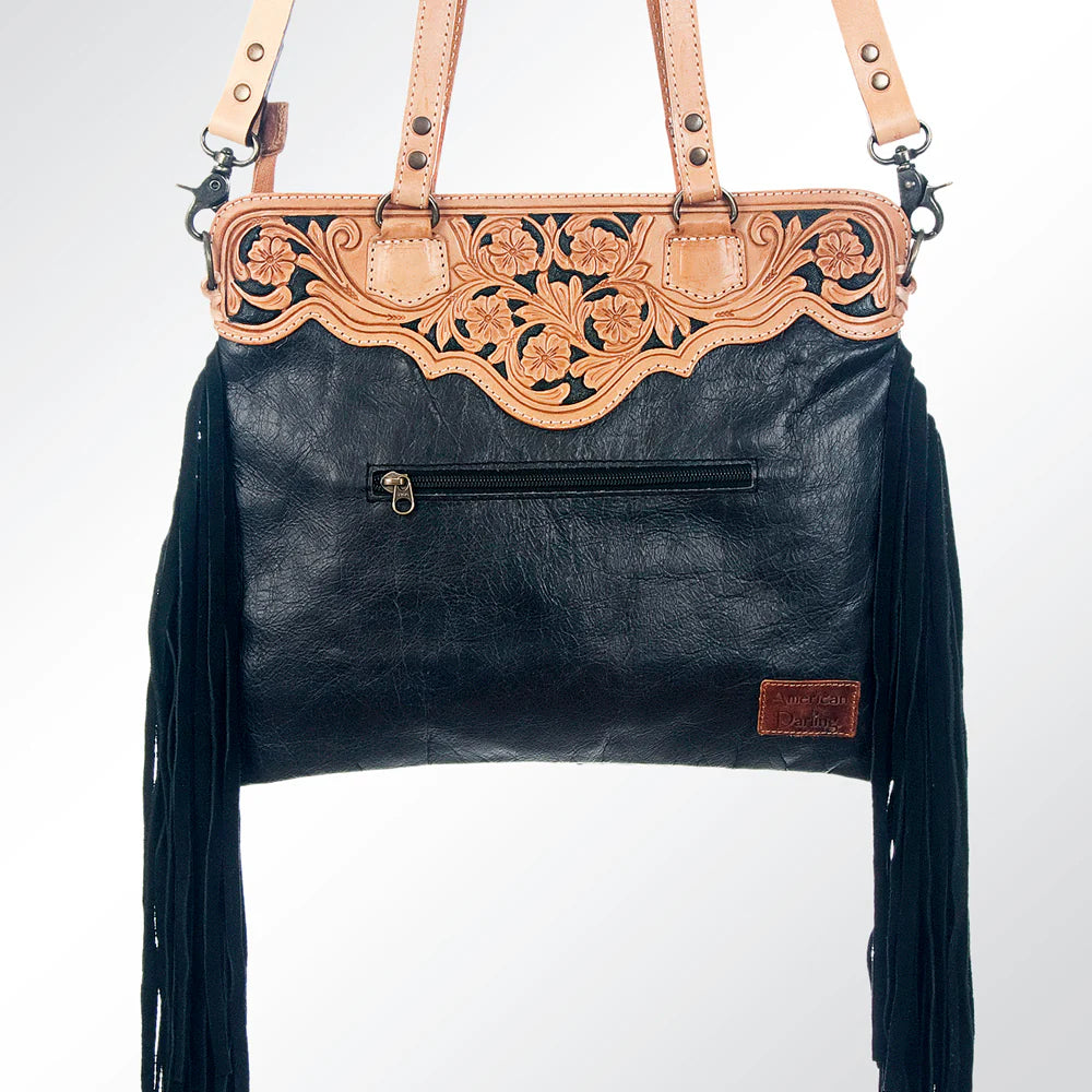 American Darling Saddle Blanket Leather Western Handbag Purse w/Fringe