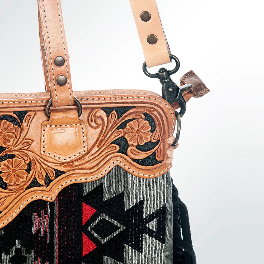 American Darling Saddle Blanket Leather Western Handbag Purse w/Fringe