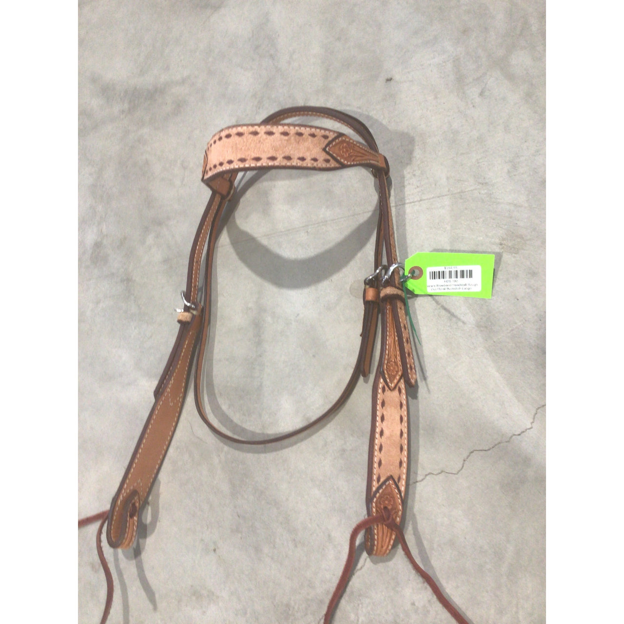 Irvine's Browband Headstall Rough Out Floral Buckstich-Latigo