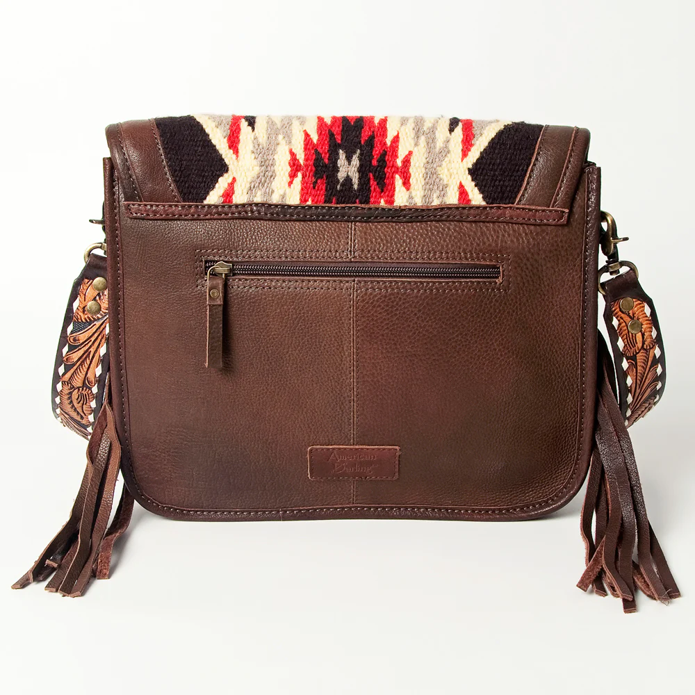 American Darling Crossbody Saddle Blanket Purse - Black/Red