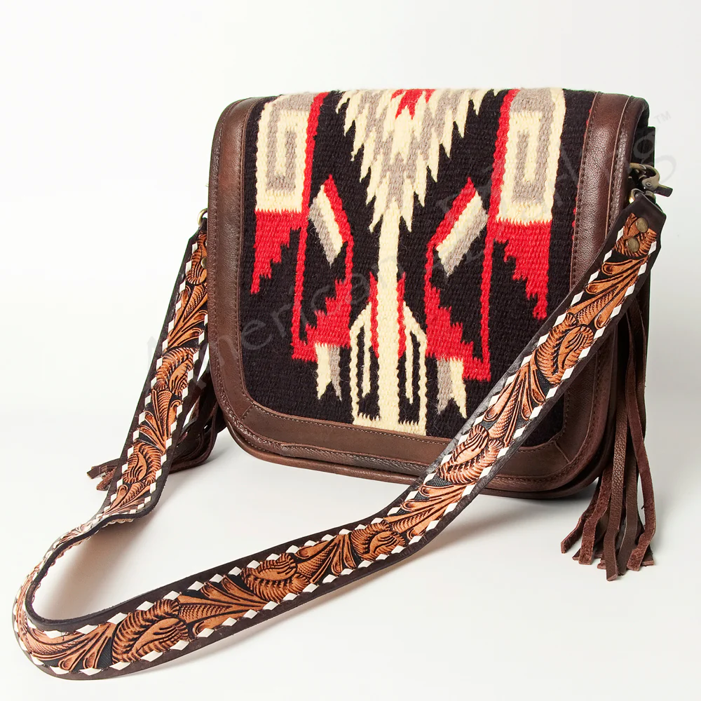 American Darling Crossbody Saddle Blanket Purse - Black/Red