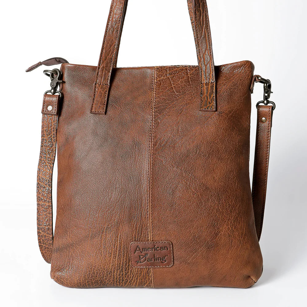 American Darling Hand Tooled Tote Shoulder Bag