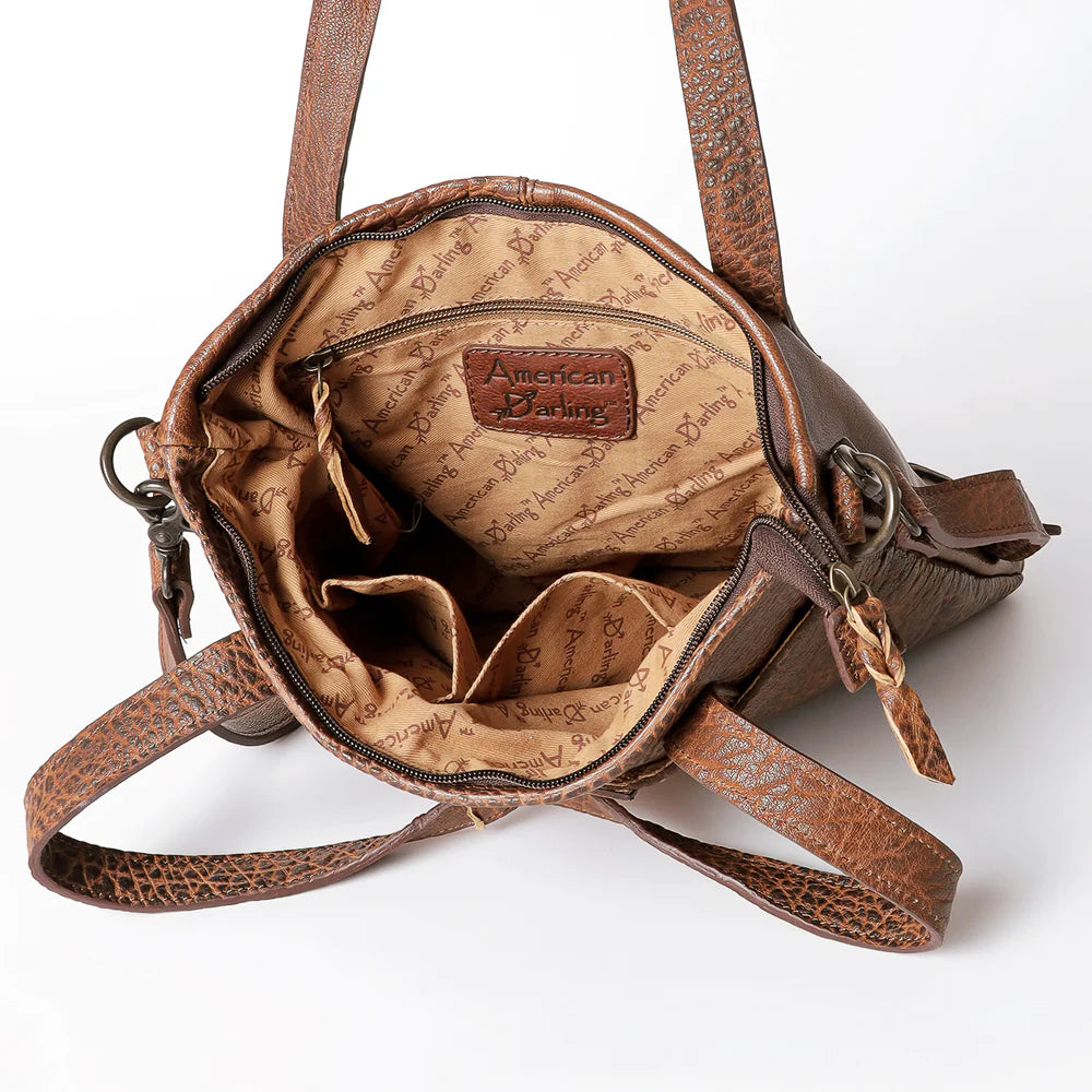 American Darling Hand Tooled Tote Shoulder Bag