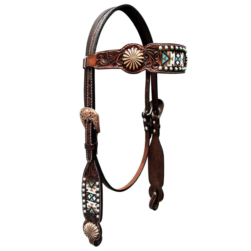 Bar H BER232-Western Leather Headstall