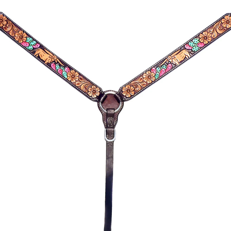 Bar H BER236-Western Leather Breast Collar