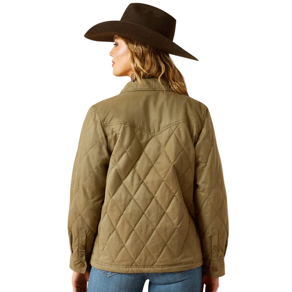 Ariat Women's Grizzly Quilted Barn Jacket - Dusky Green