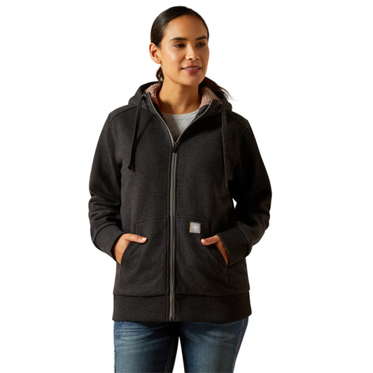 Ariat Women's Rebar All Weather Sherpa Full Zip Hoodie - Charcoal Heather