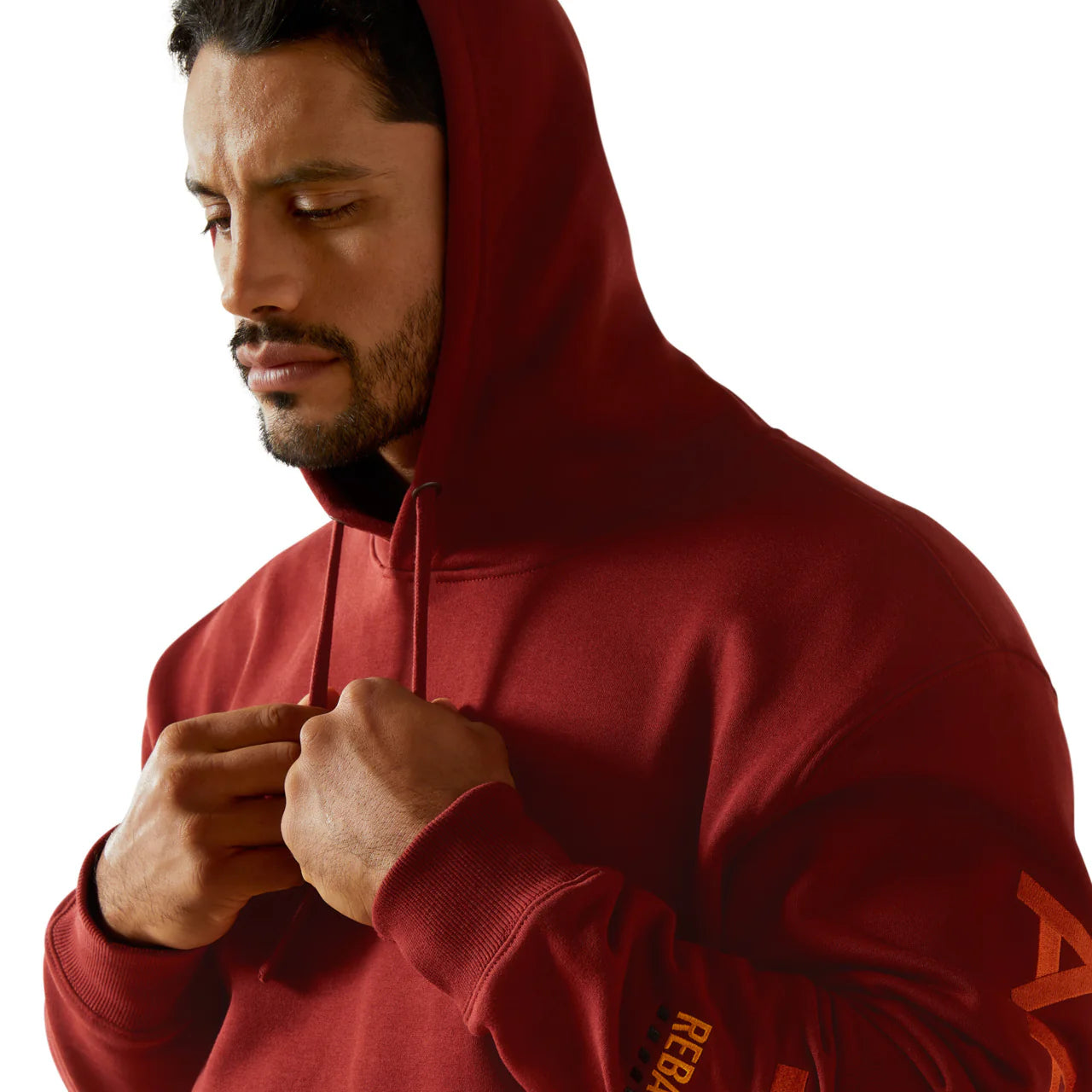Ariat Men's Rebar Graphic Hoodie - Russet Brown / Potter's Clay