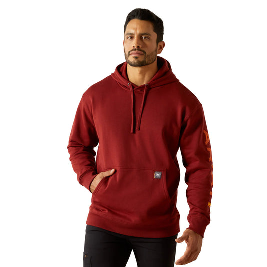 Ariat Men's Rebar Graphic Hoodie - Russet Brown / Potter's Clay