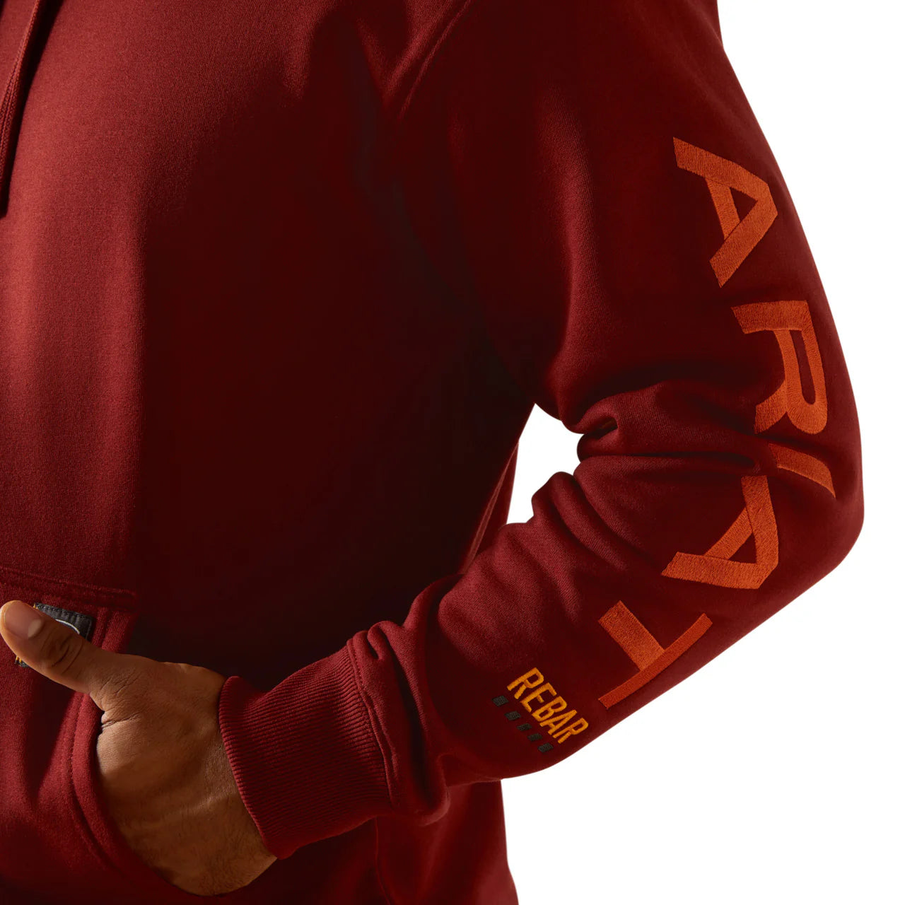 Ariat Men's Rebar Graphic Hoodie - Russet Brown / Potter's Clay