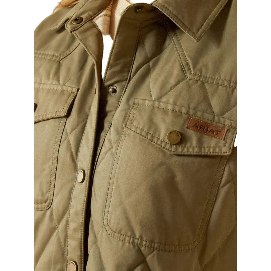 Ariat Women's Grizzly Quilted Barn Jacket - Dusky Green