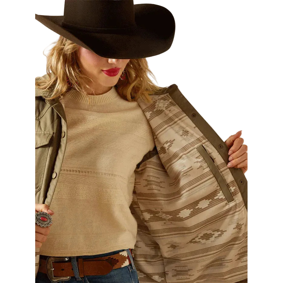 Ariat Women's Grizzly Quilted Barn Jacket - Dusky Green