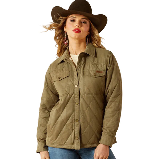 Ariat Women's Grizzly Quilted Barn Jacket - Dusky Green