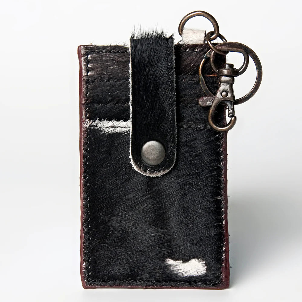 American Darling Card Wallet - Black/Dark Brown & White