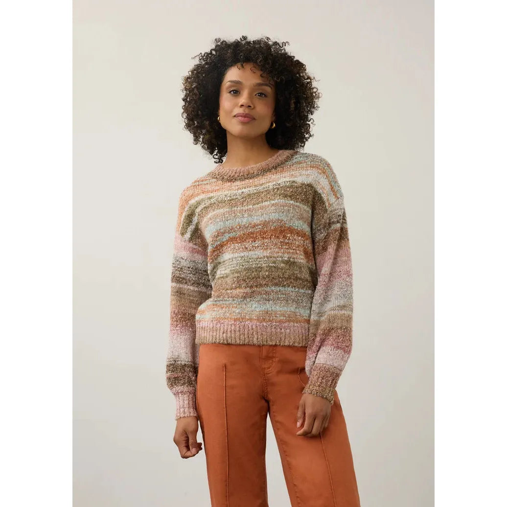 FDJ Boat Neck Boucle Sweater - Natural Spacedye